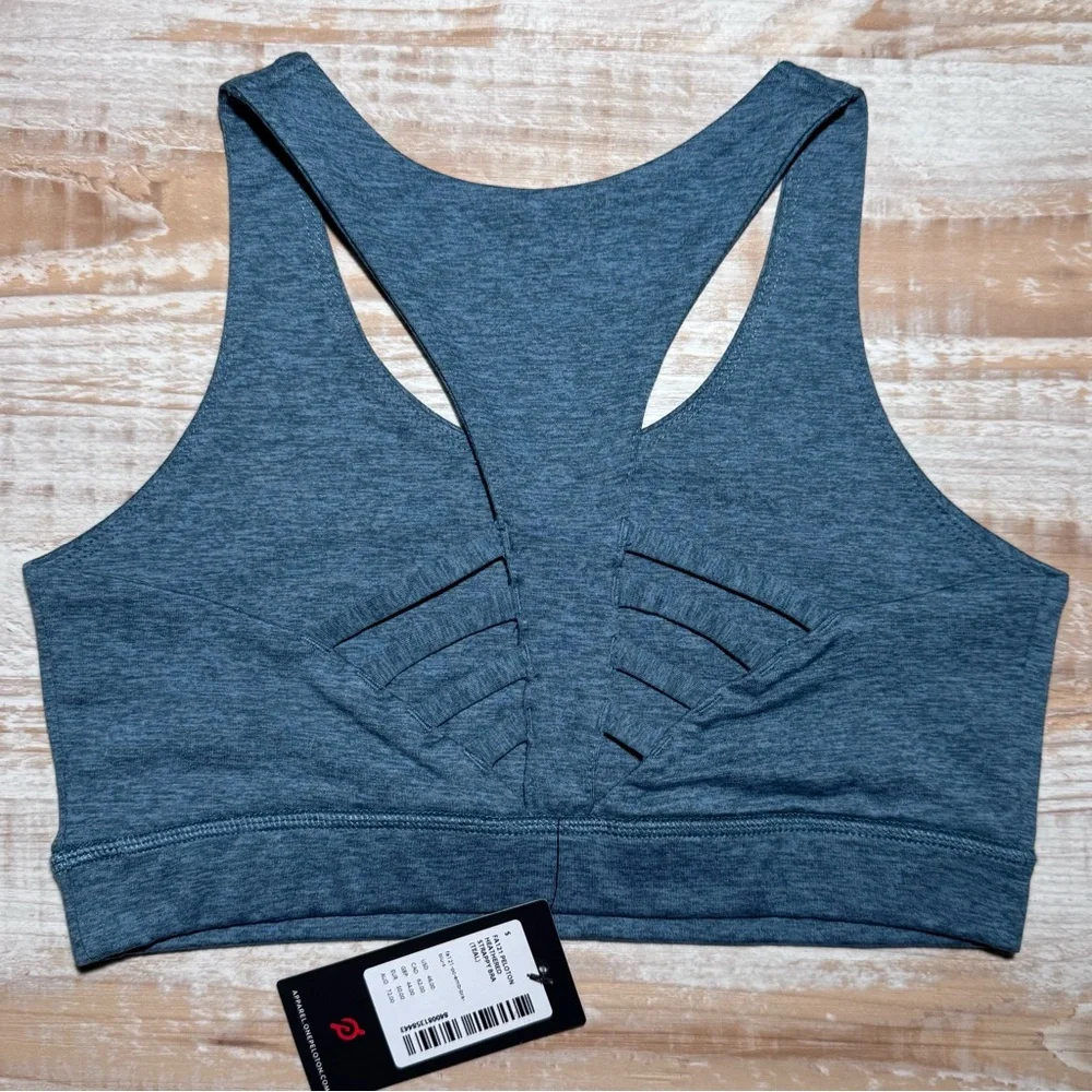 Peloton Heathered Strappy Teal Sports Bra Size Small - Picture 2 of 9
